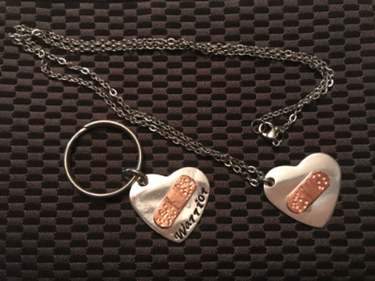 CHD Warrior Heart Keychain & Necklace Set