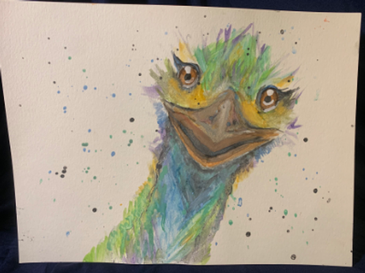 Watercolor Emu