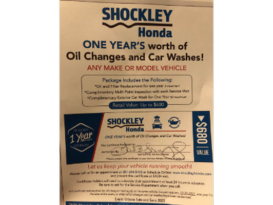 One Year of Oil Changes & Car Washes + Gift Basket Car Items