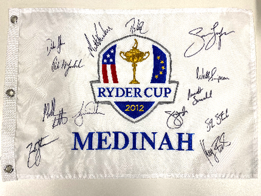 2012 Ryder Cup pin flag signed by American Team members (all proceeds will benefit tornado relief efforts in Nashville)