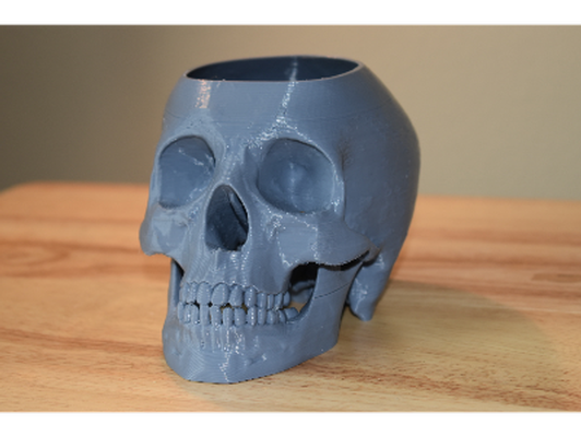 Skull planter, gray