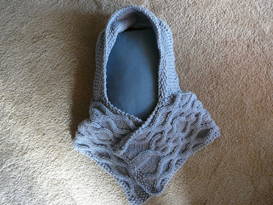 Hand Knit Hooded Scarf