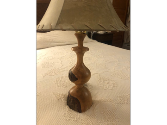 Handmade wood-turned lamp by Bob Englund