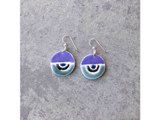 Colorblocked Porcelain Earring by Bethany Slater