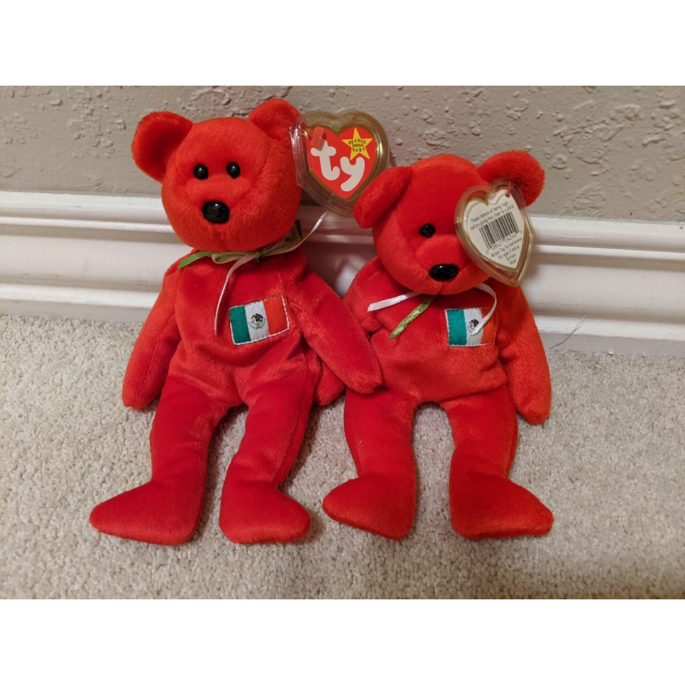 Red Mexico Bear Beanie Baby