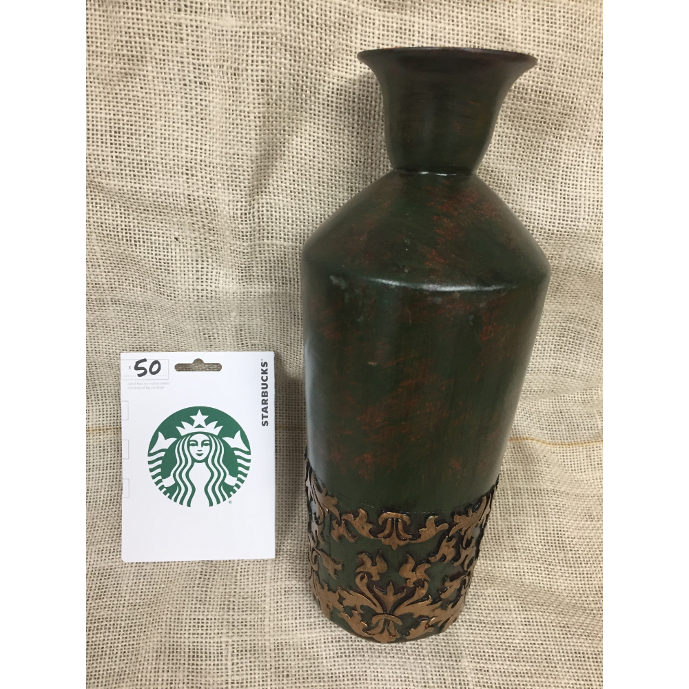 Vase and Starbucks gift card