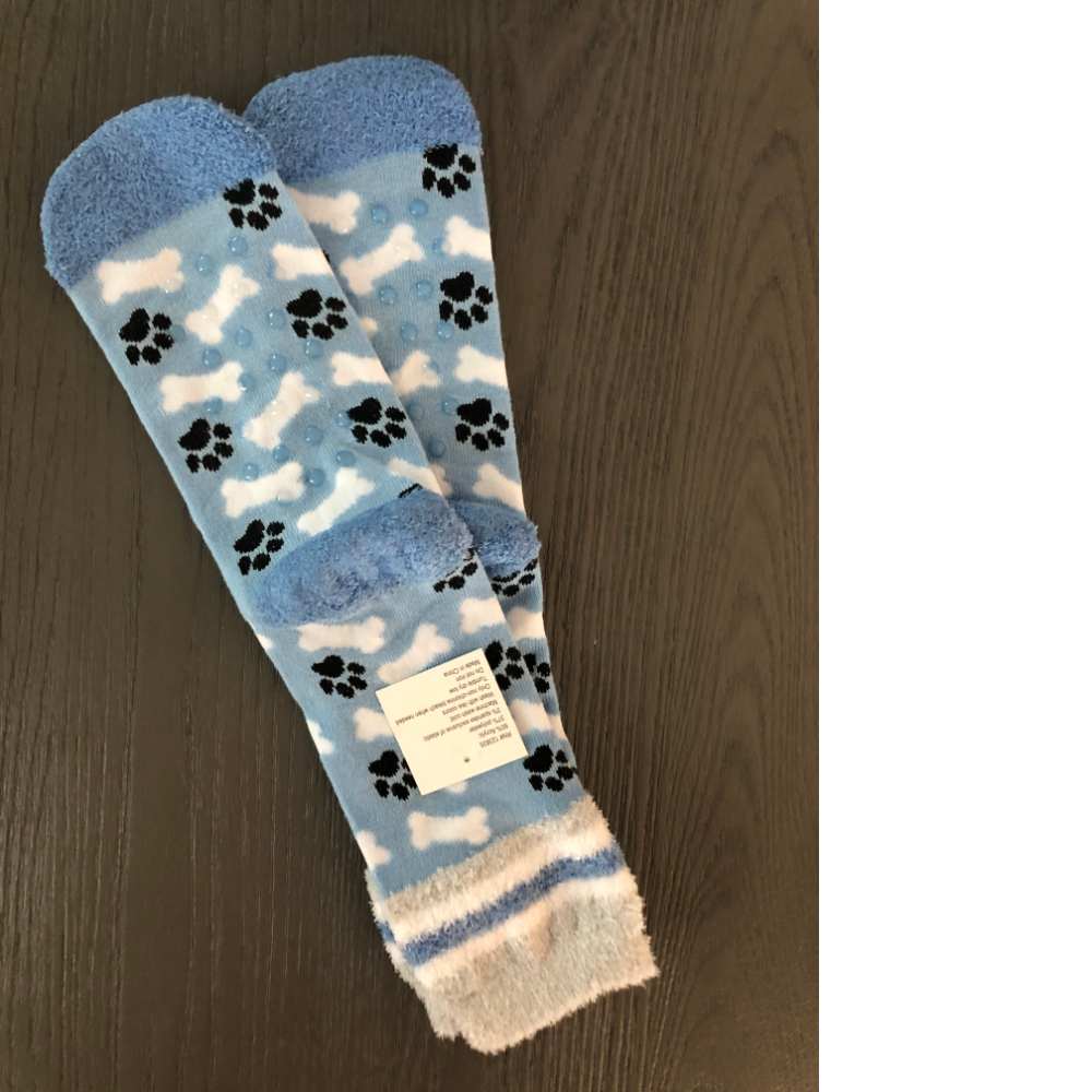 Bone/Paw Print Fuzzy Socks