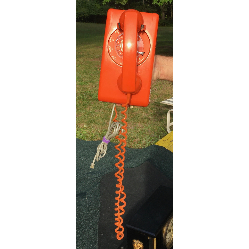 Working Orange Wall Telephone