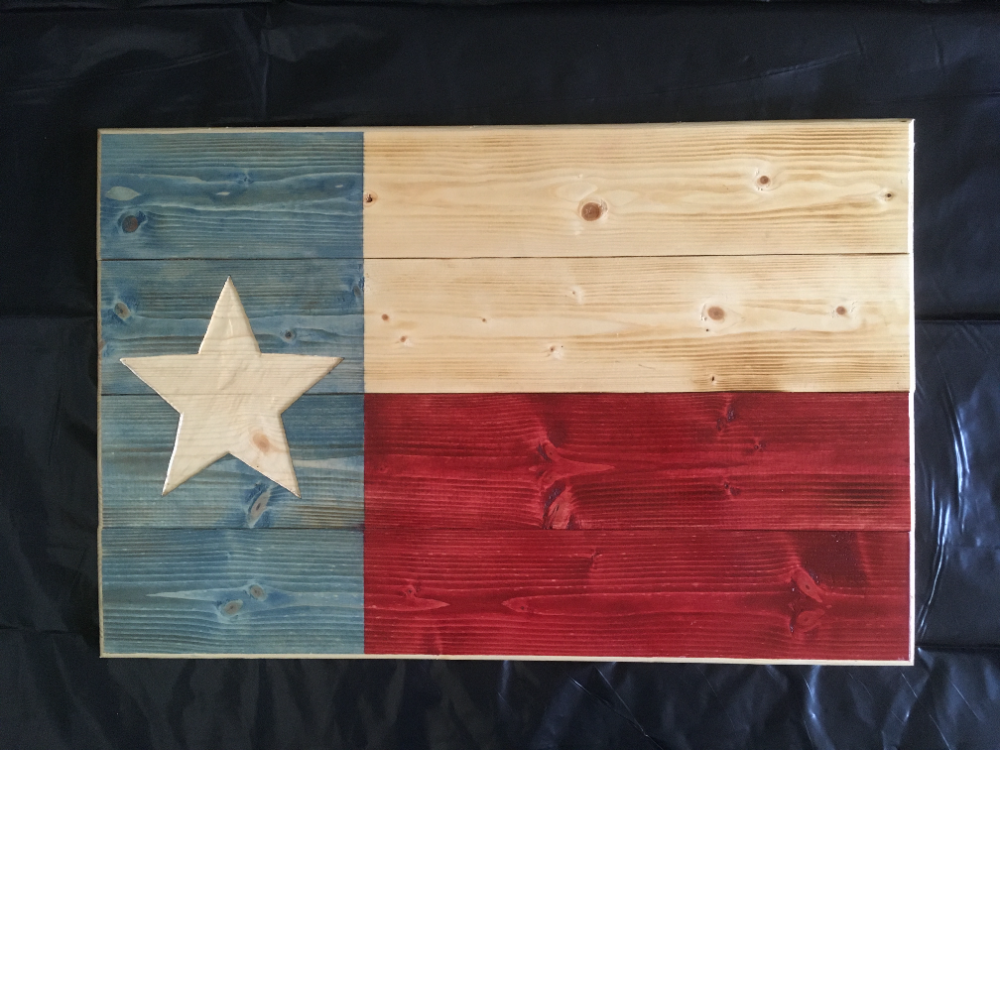 Wooden Texas Flag 