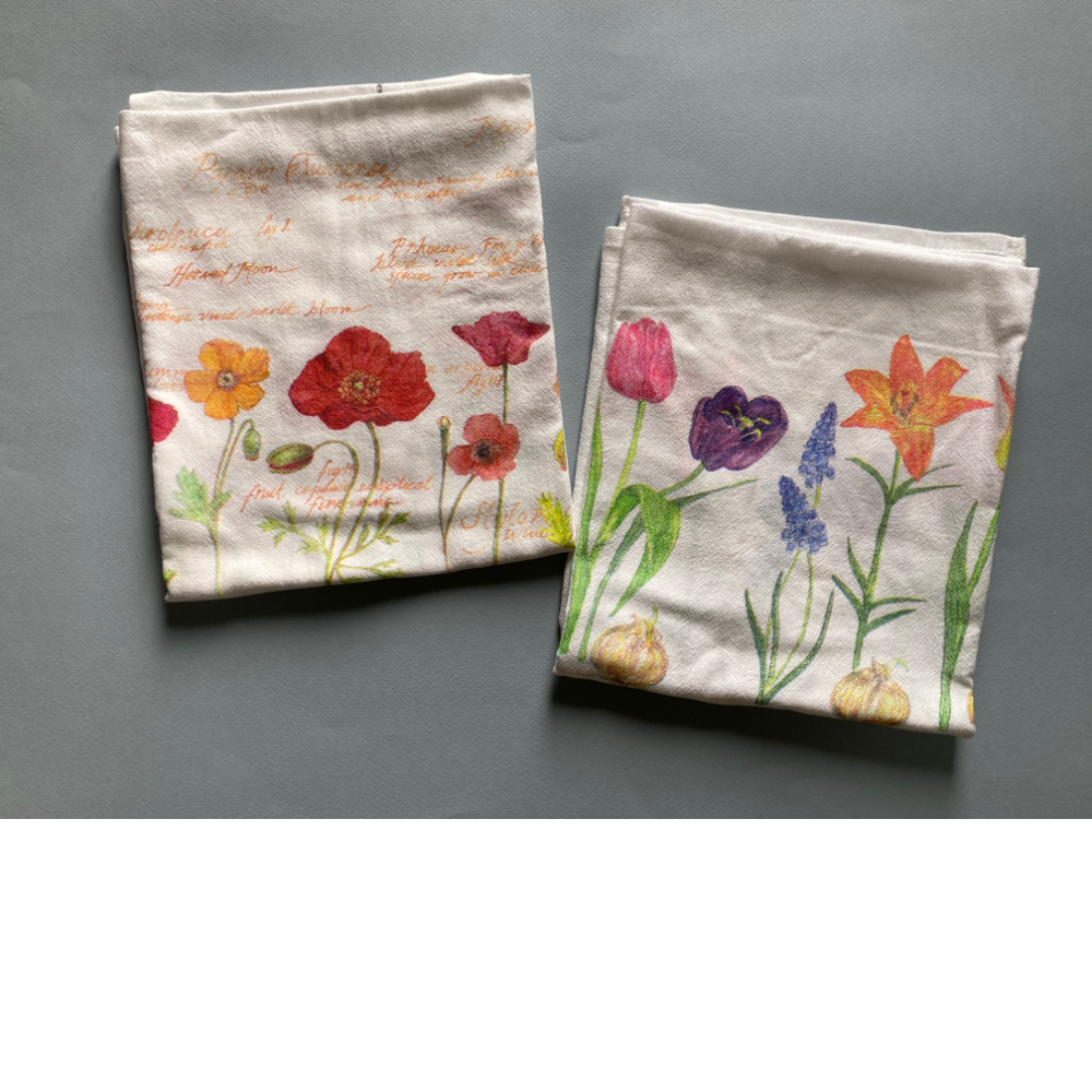 Flower Design Flour Sack Towels