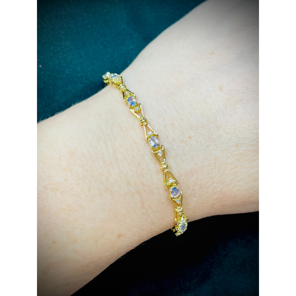 Sharif Jewelers - diamond Tanzanite tennis bracelet
