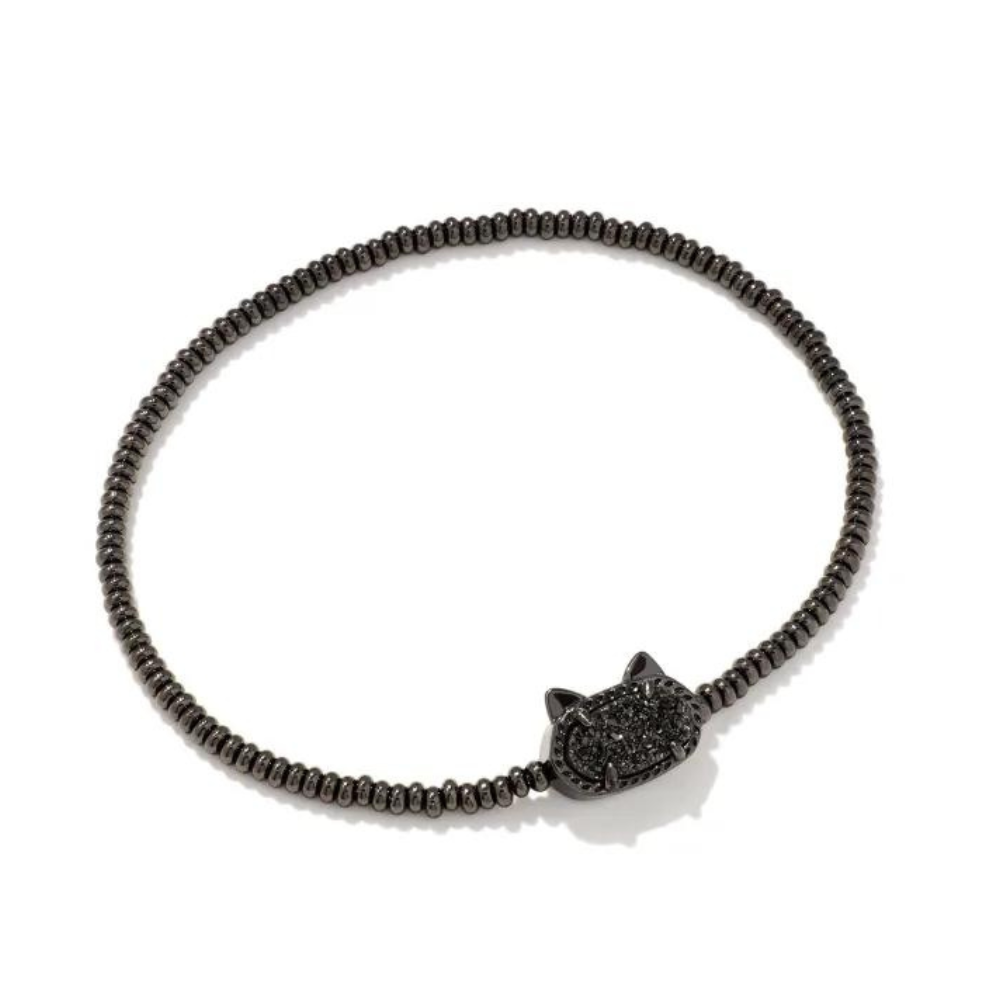 Kendra Scott - Grayson Gunmetal Cat Stretch Bracelet in Black Drusy