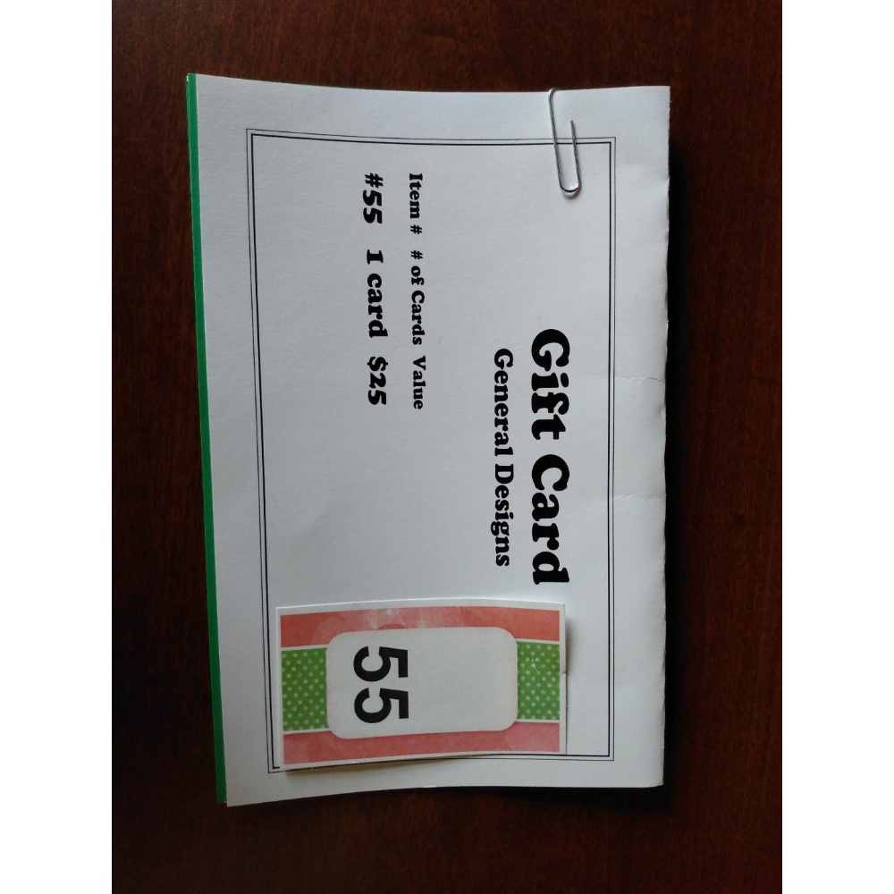 General Design - Gift Card $25.00