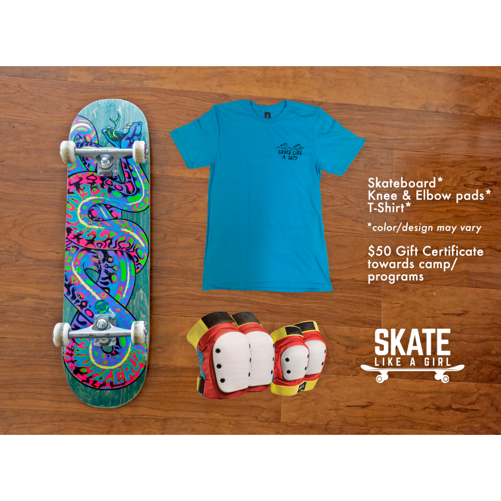 Skateboard, Pads, T-Shirt & $50 Program Gift Certificate