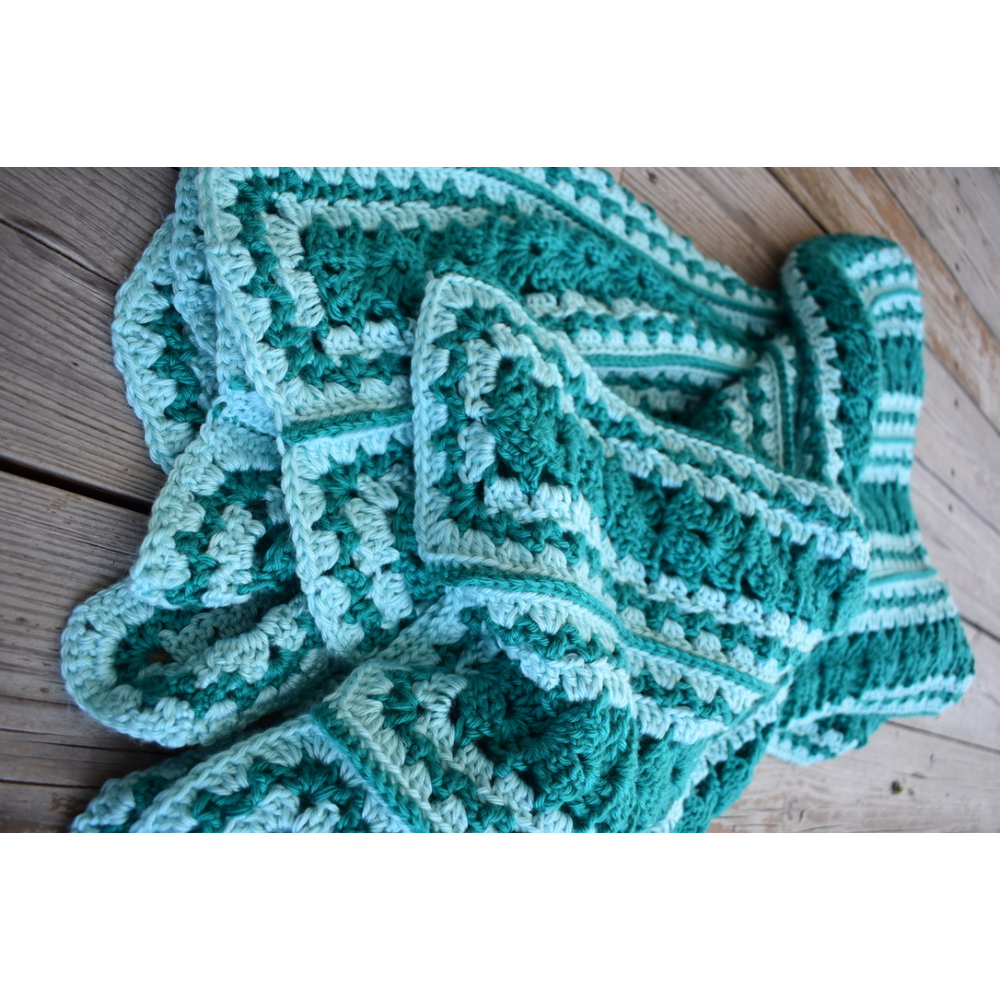 Teal & Blue Crochet Afghan