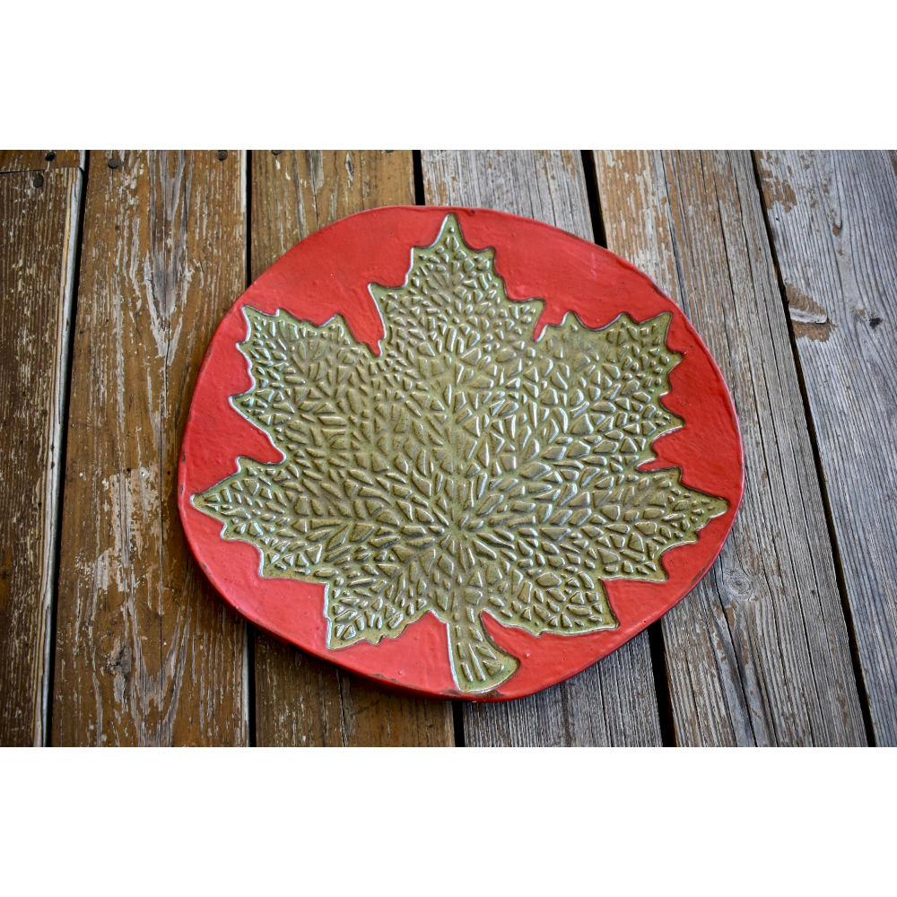 Large Platter with Leaf 
