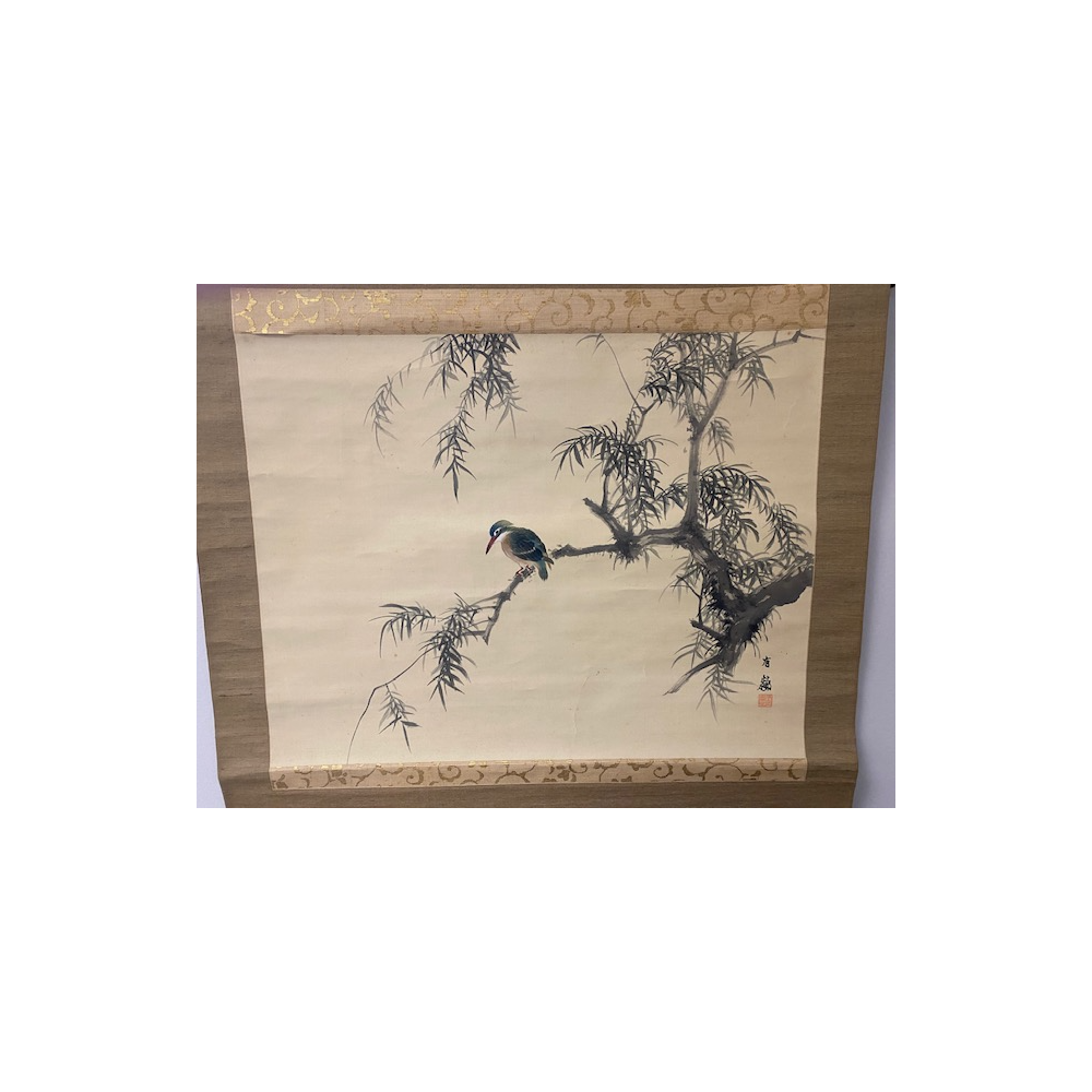 "Kingfisher" on branch by Ishikawa Yurin 