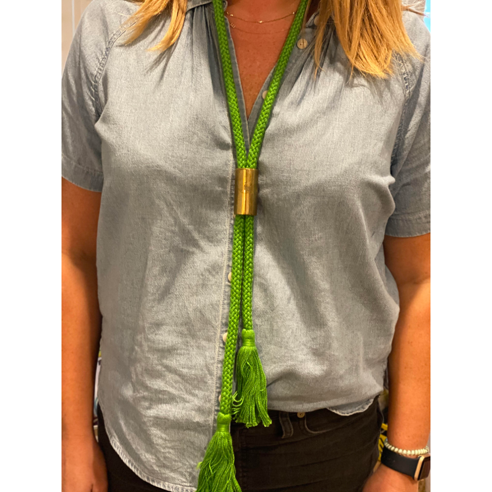 Cynthia Cazort Collins Rope Necklace-Northwood Green