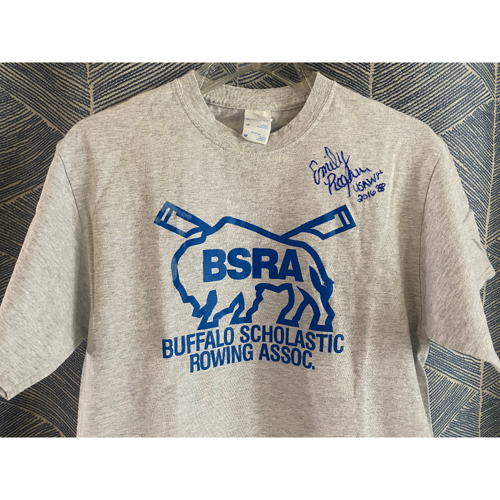 Vintage BSRA T-shirt signed by Emily Regan
