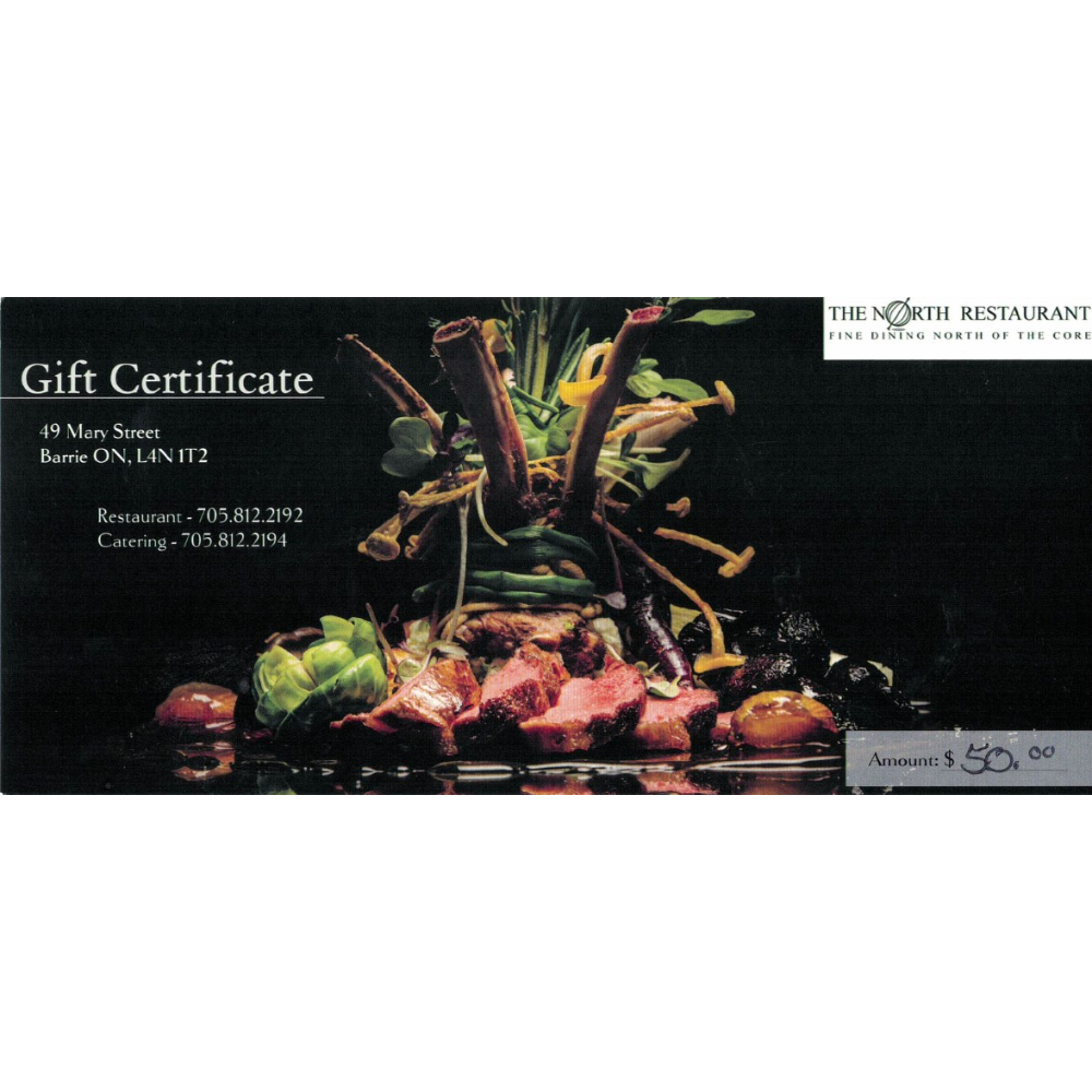 The North Restaurant $50.00 Gift Certificate
