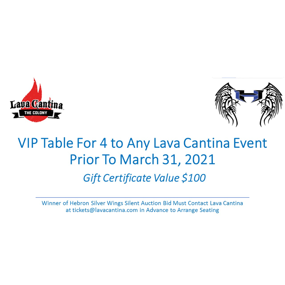VIP Table for 4 to ANY Lava Cantina Event Prior to 3/31/21.