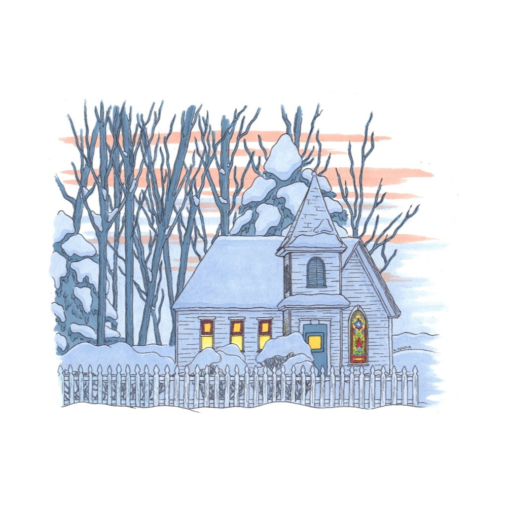 Cheever Chapel, an illustration by Abbie Geringer