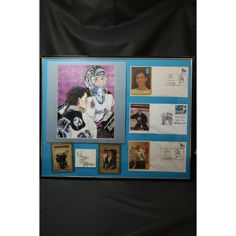 Manon Rheaume Commemorative Art and Collector Cards [Framed]