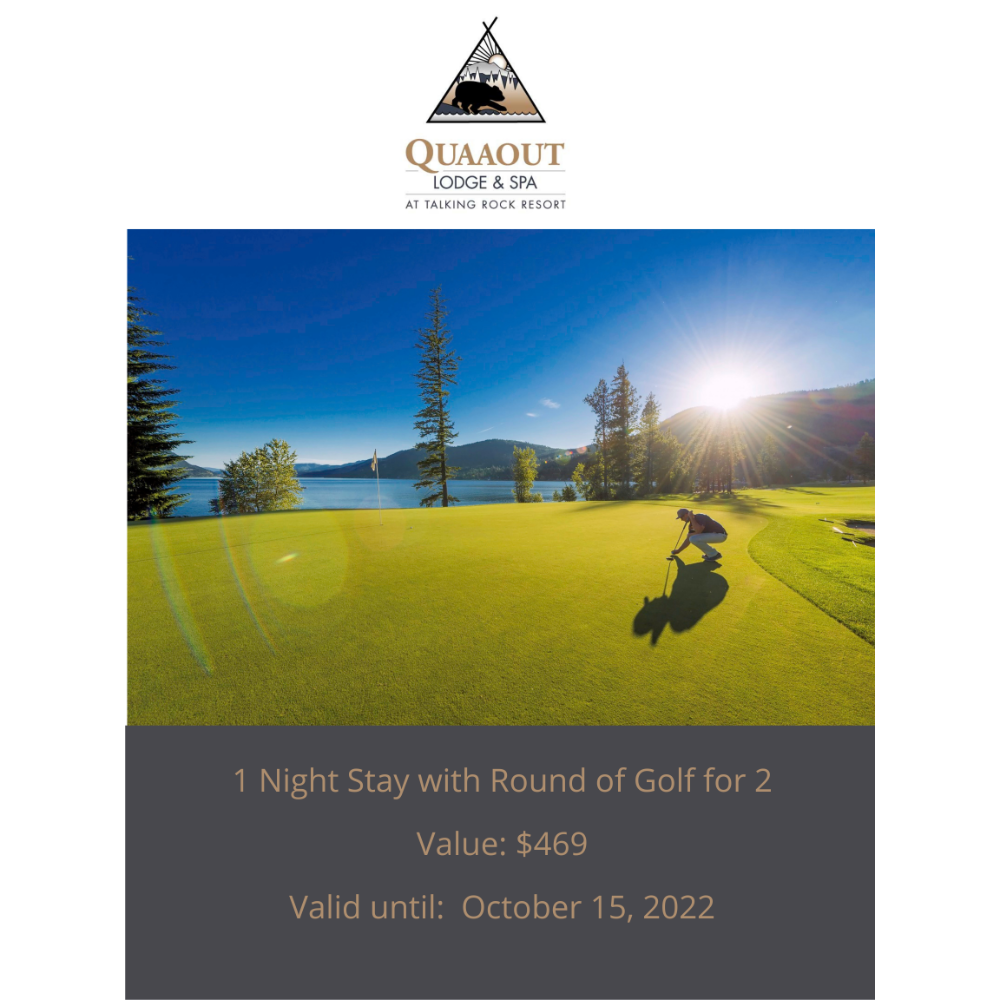 Quaaout Lodge & Spa at Talking Rock Golf Resort One Night Stay & Golf