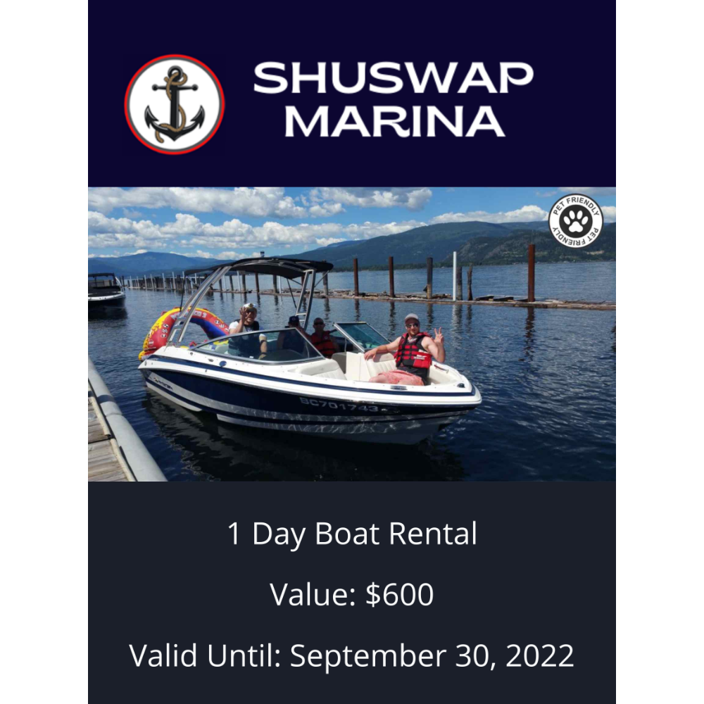 Shuswap Marina - 1 Day Boat Rental