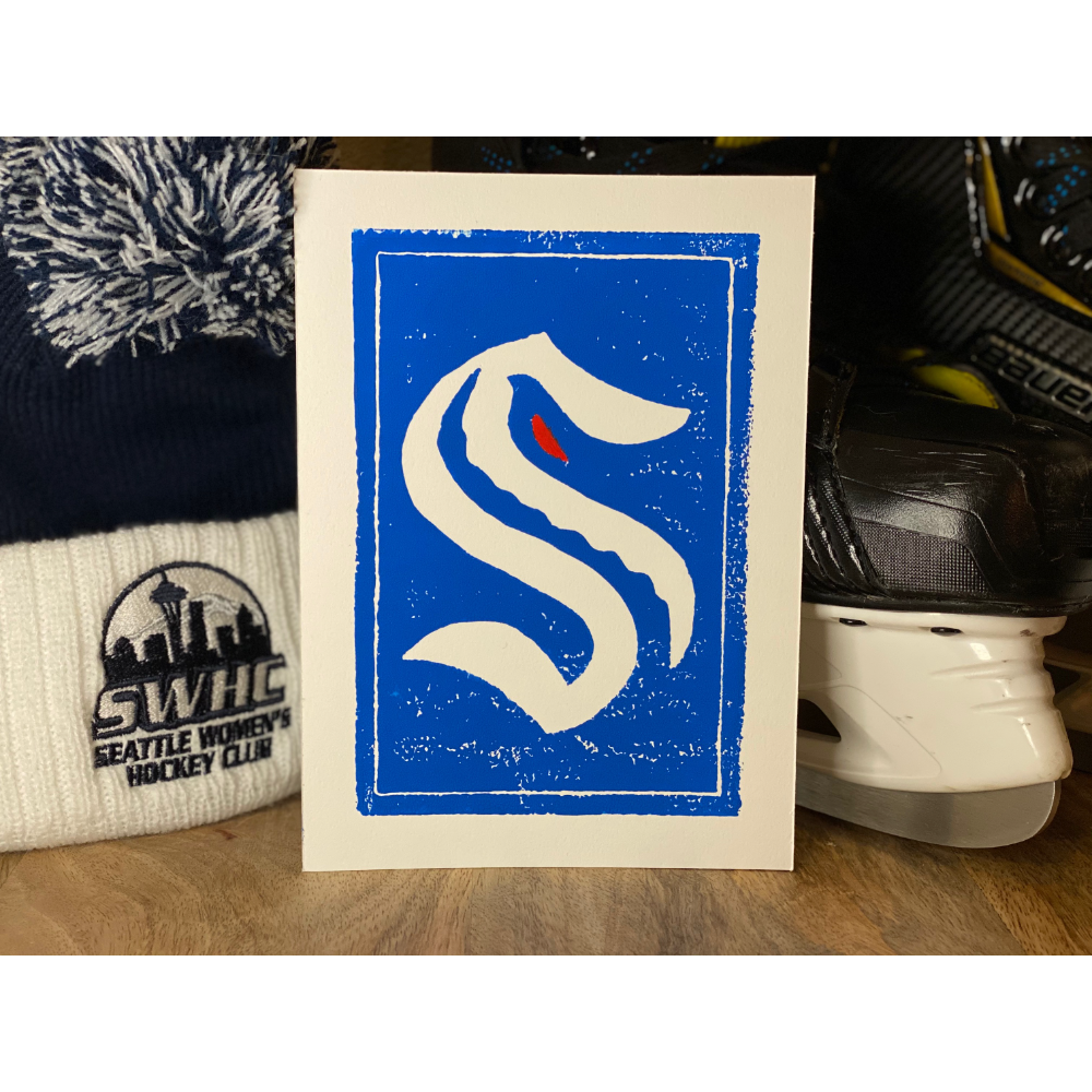 Seattle Kraken Art Logo Print (blue)