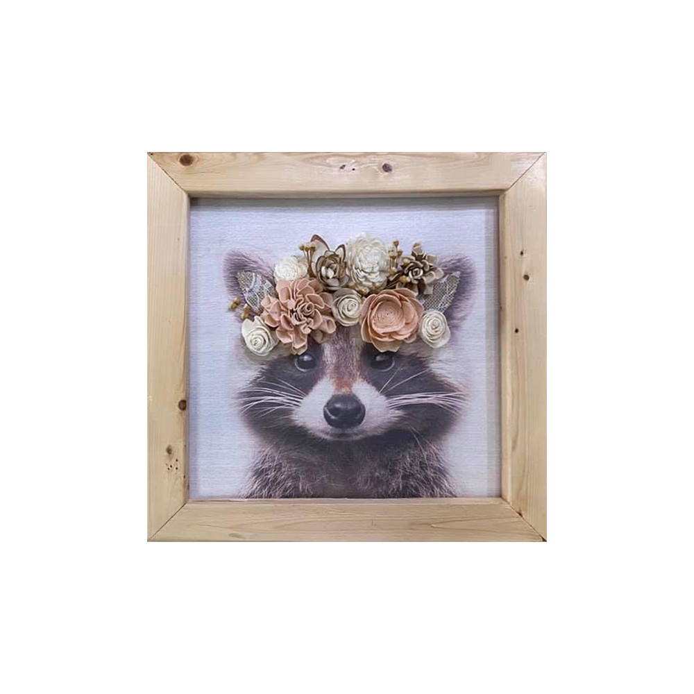 Framed Raccoon Artwork
