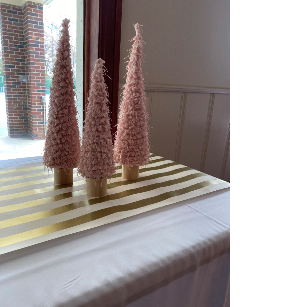 Pink Christmas Trees - set of 3