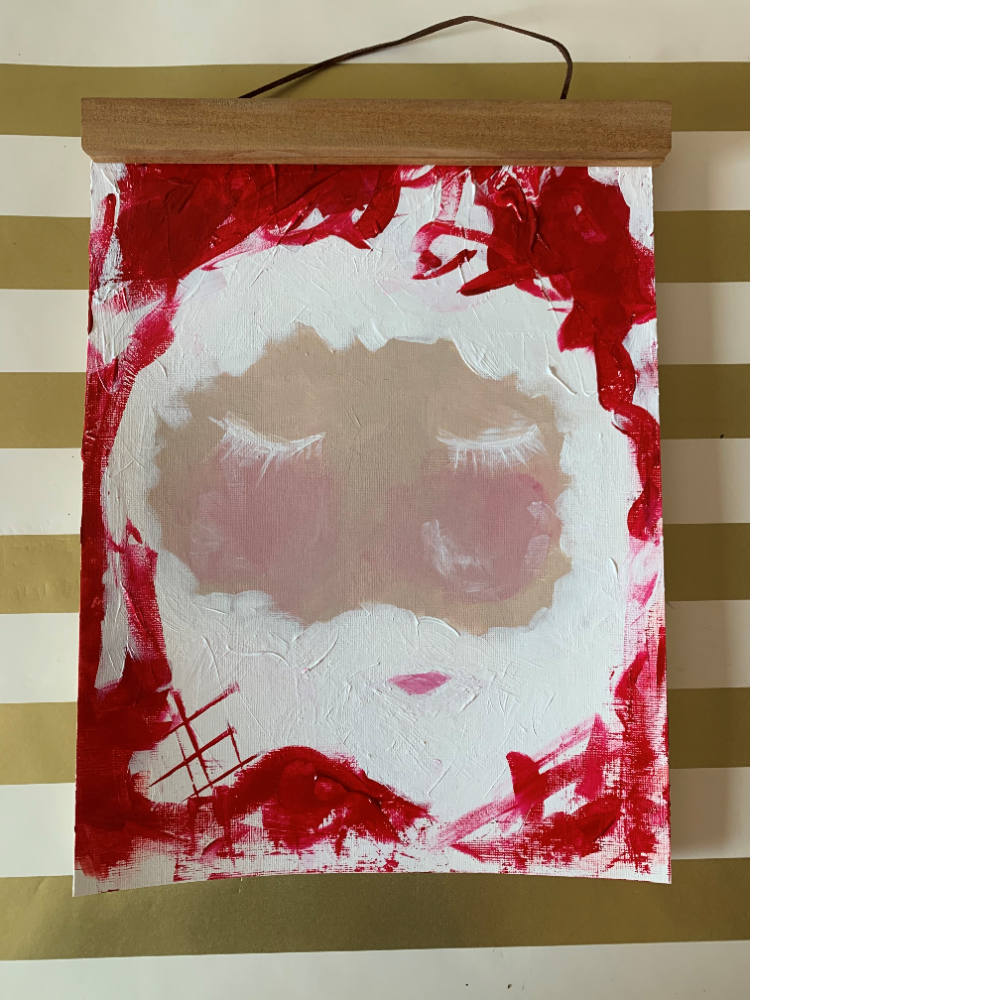 Original Abstract Santa Painting by Lillie Kate Thornton