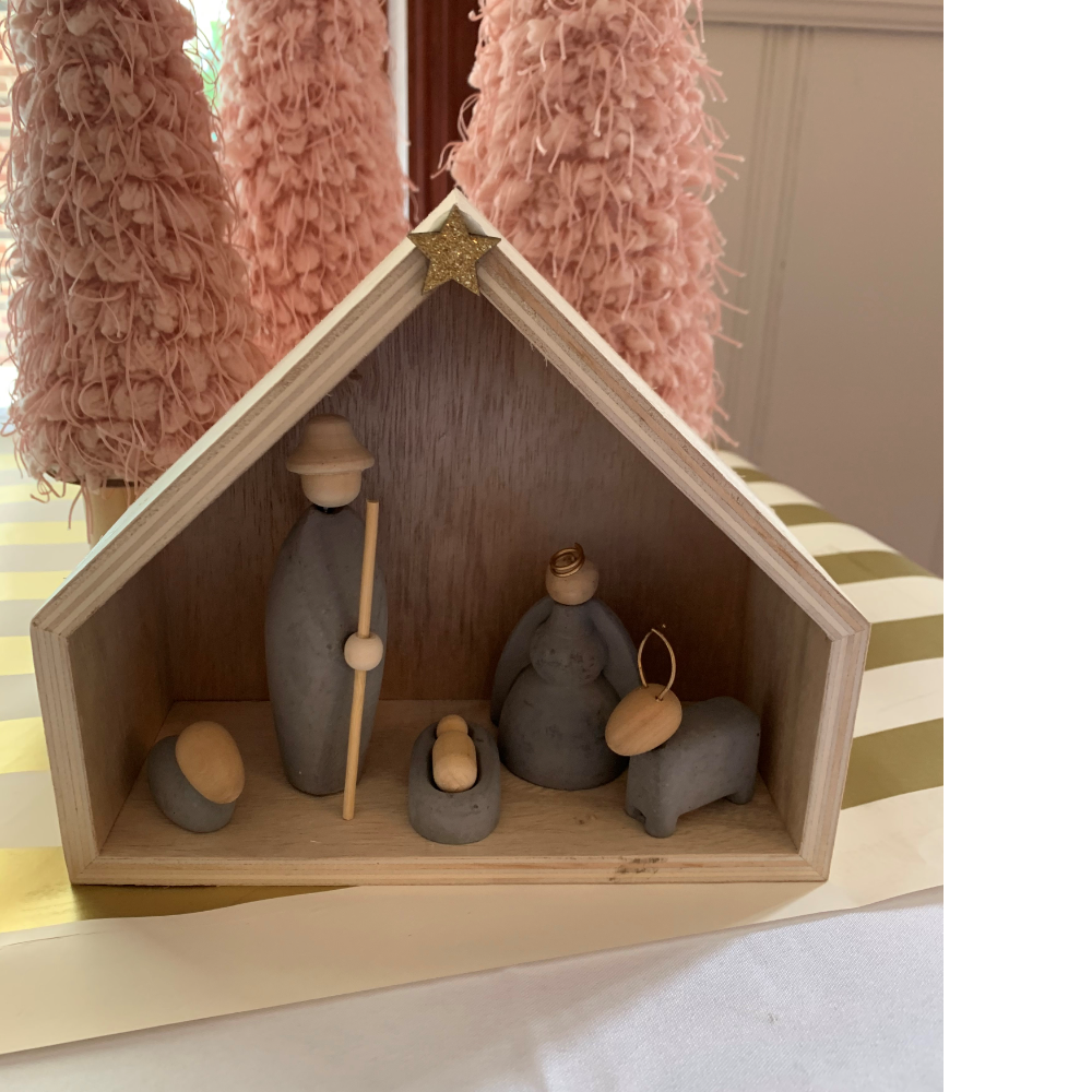 Wood and Concrete Nativity