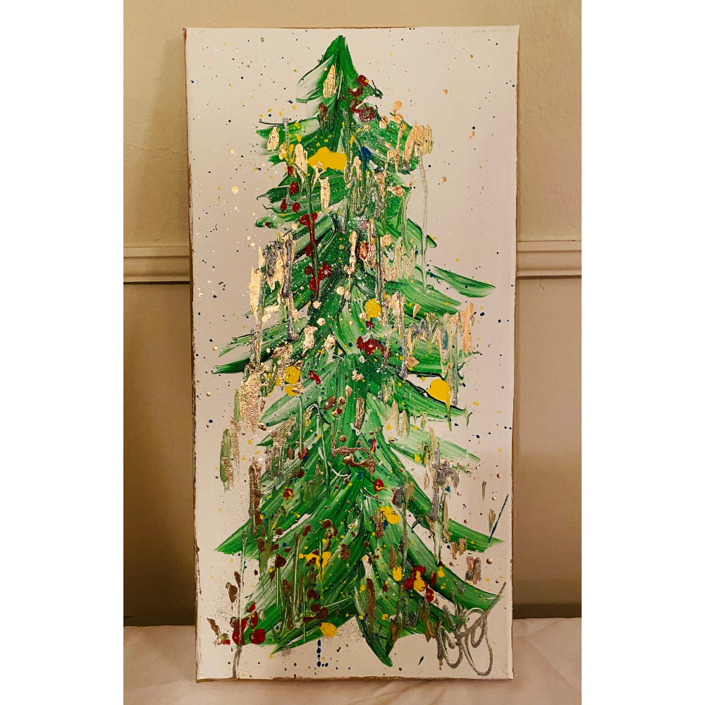 Hand Painted Glitter Christmas Tree