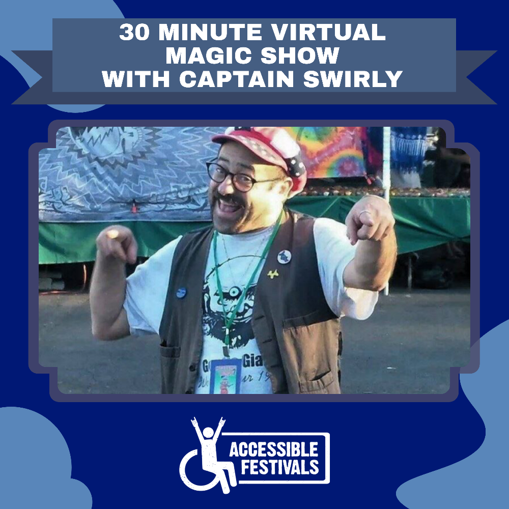 30 minute virtual magic show with Captain Swirly