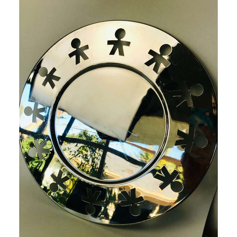 Silver Platter with Figure Cutouts
