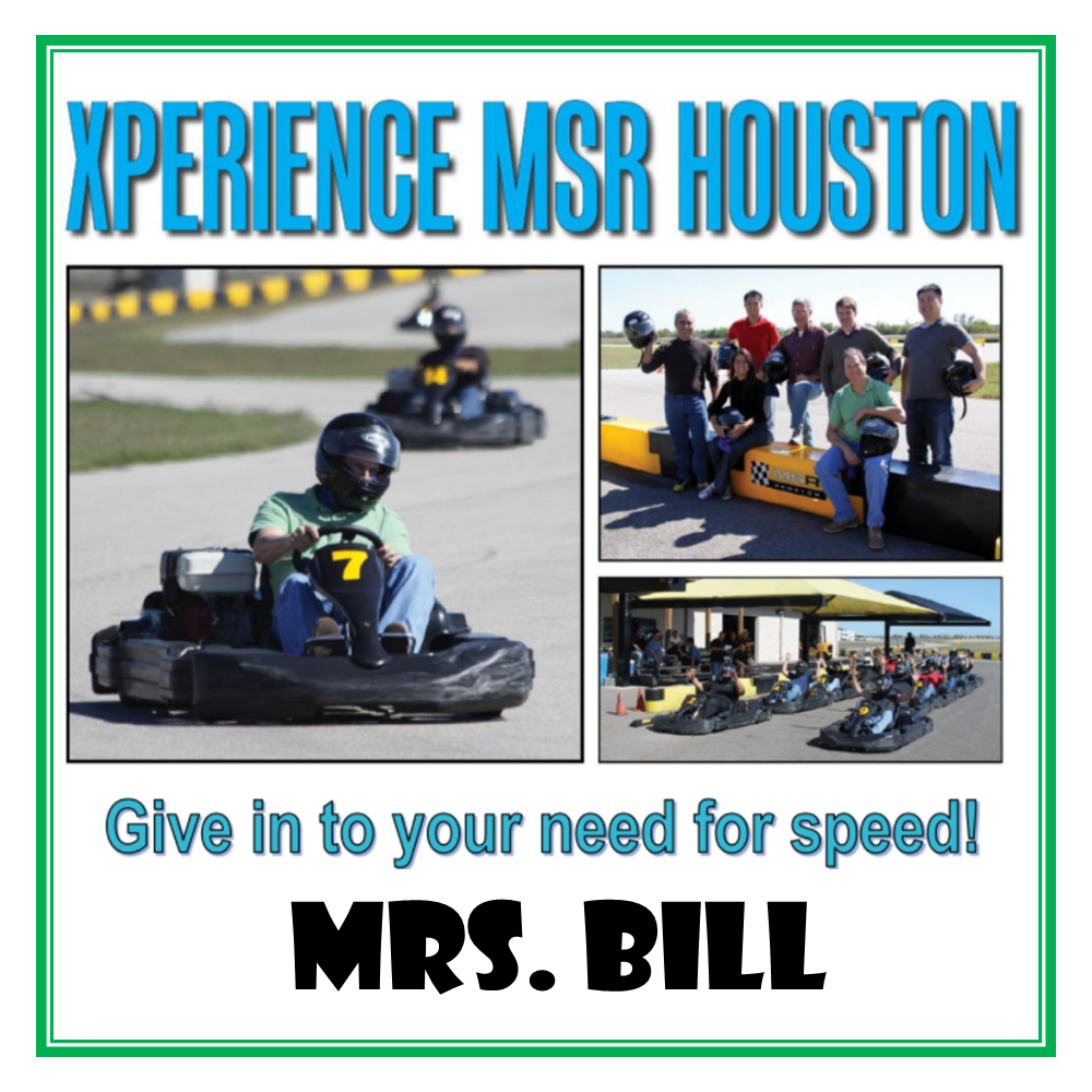 Give Into Your Need For Speed Certificate: Experience MSR Houston