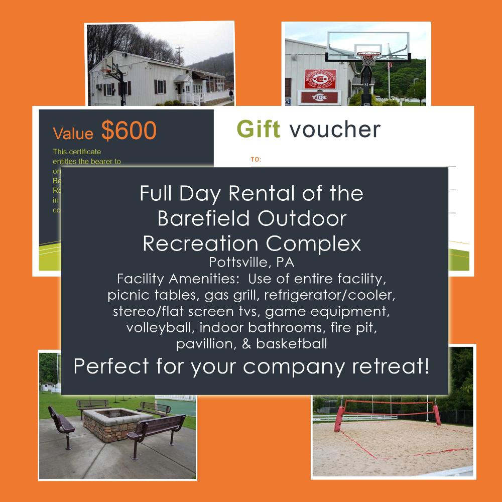 Full Day Rental of Barefield Outdoor Recreational Complex, Pottsville, PA