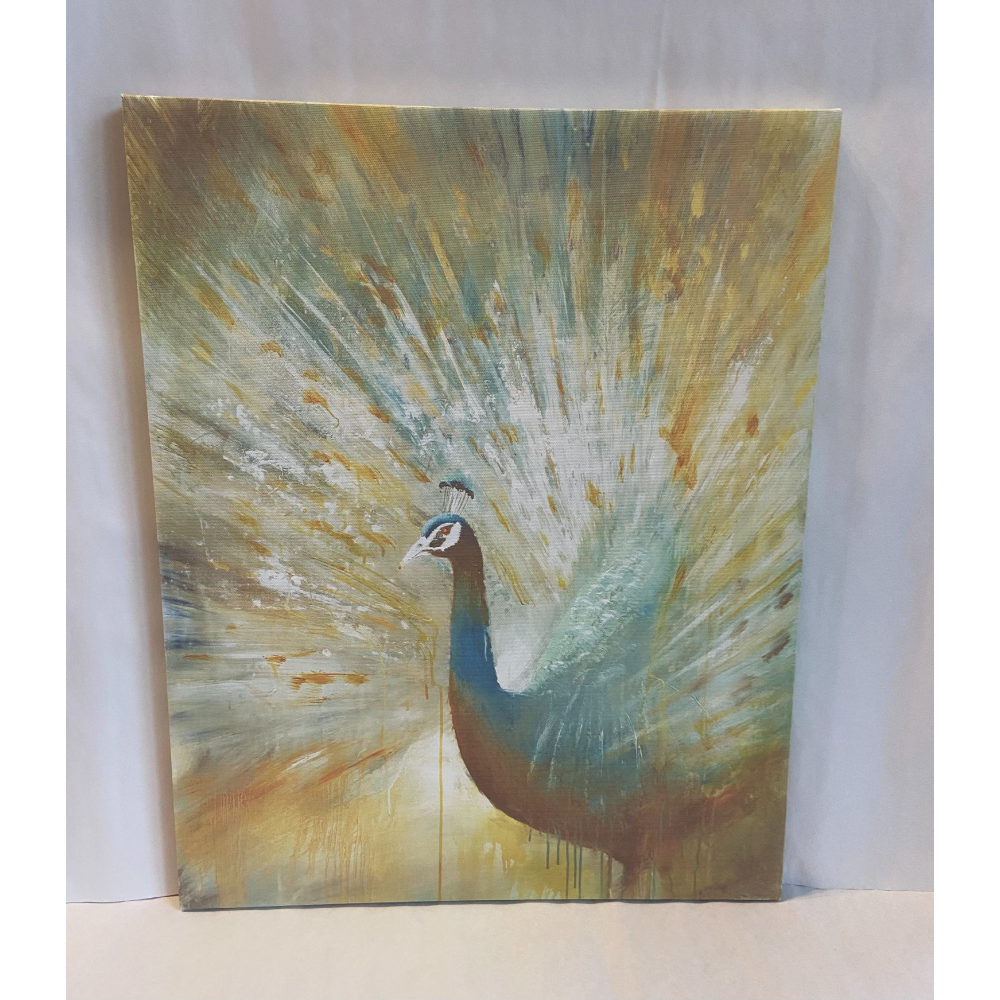 Peacock canvas wall hanging
