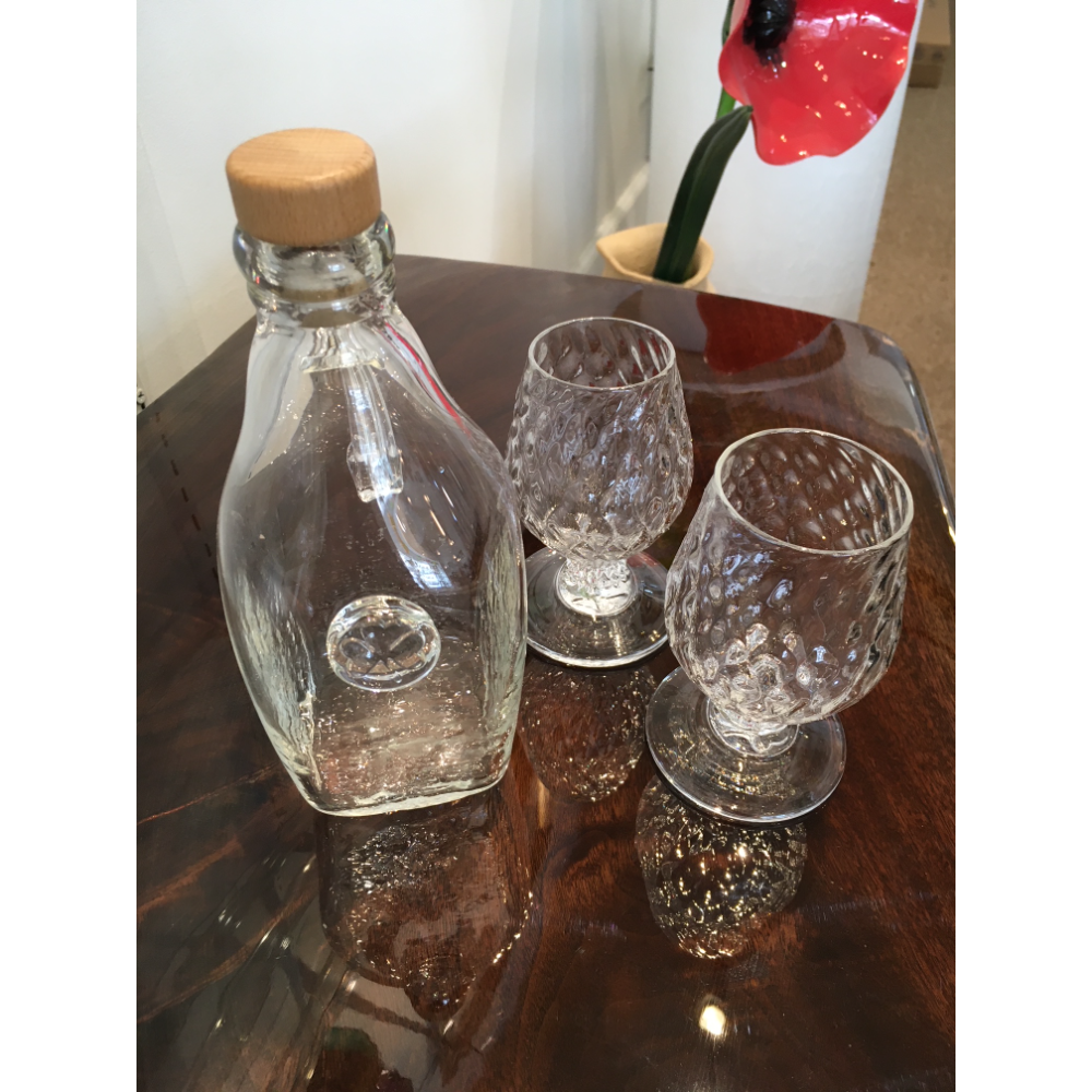 Astral Glass Whiskey Decanter and two snifters