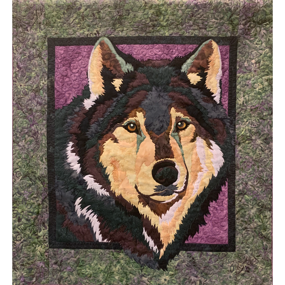 Winter Wolf - Batik Quilted Wall Art