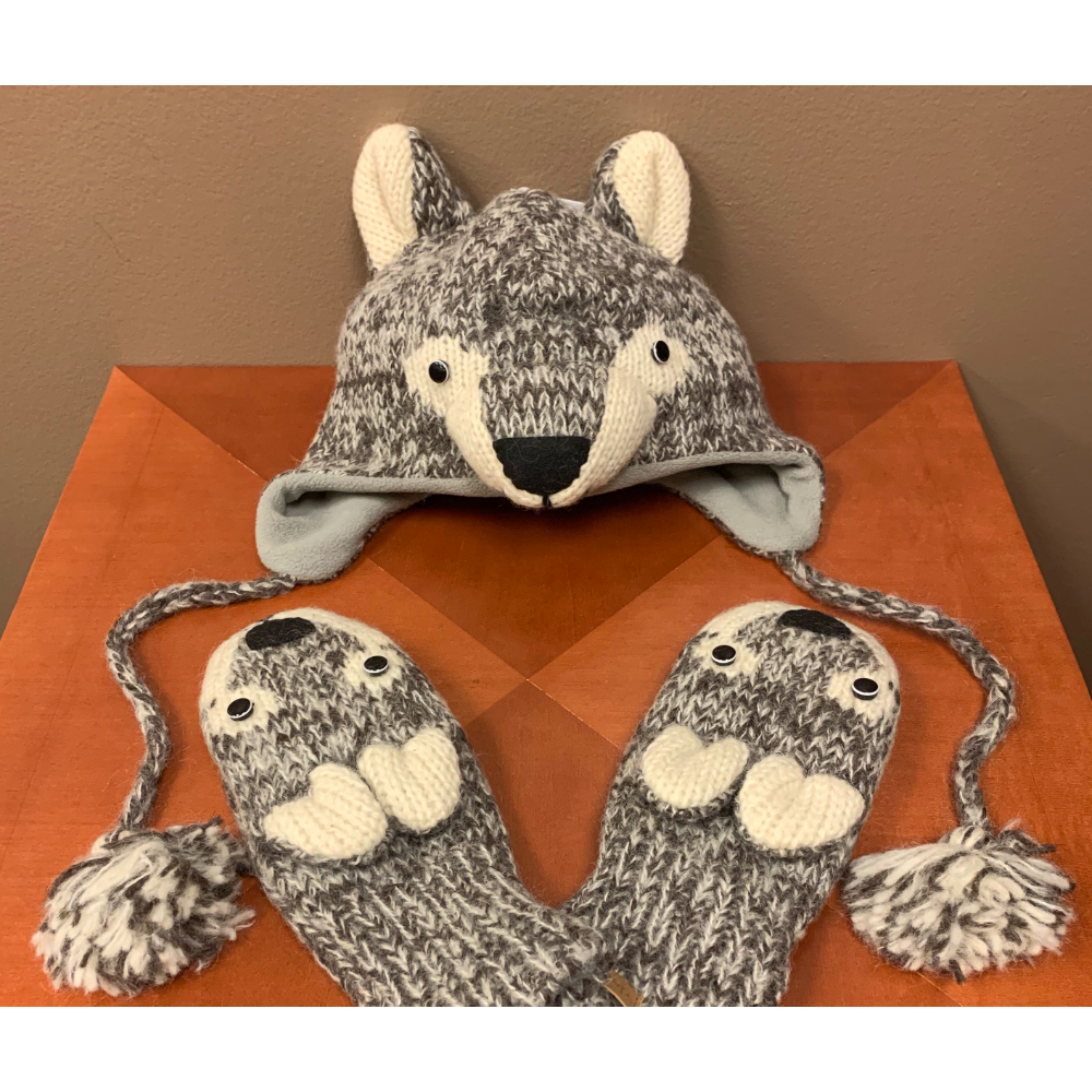 Delux Knitwits - Wolf Hat and Mittens