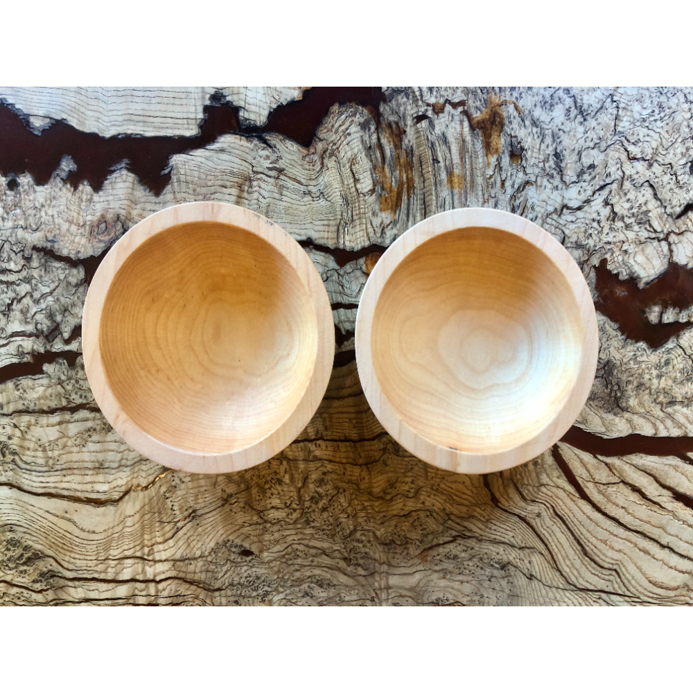 Hand-turned Wooden Bowls (Set of 2)