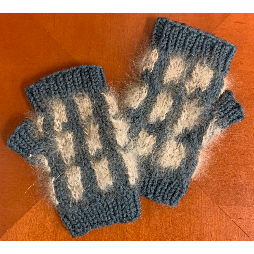 Denali Fingerless Gloves in Blue