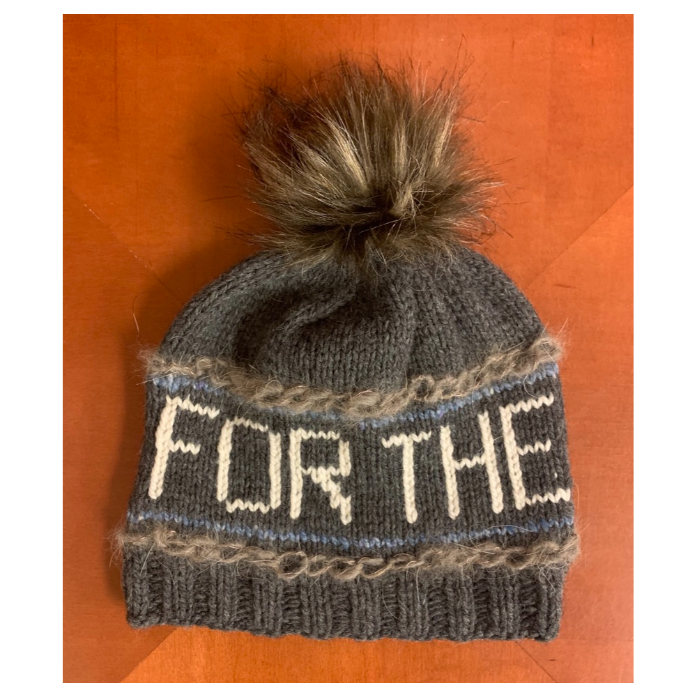Boltz "For the Wolves" Knit Wool Hat with Faux Fur Pompom