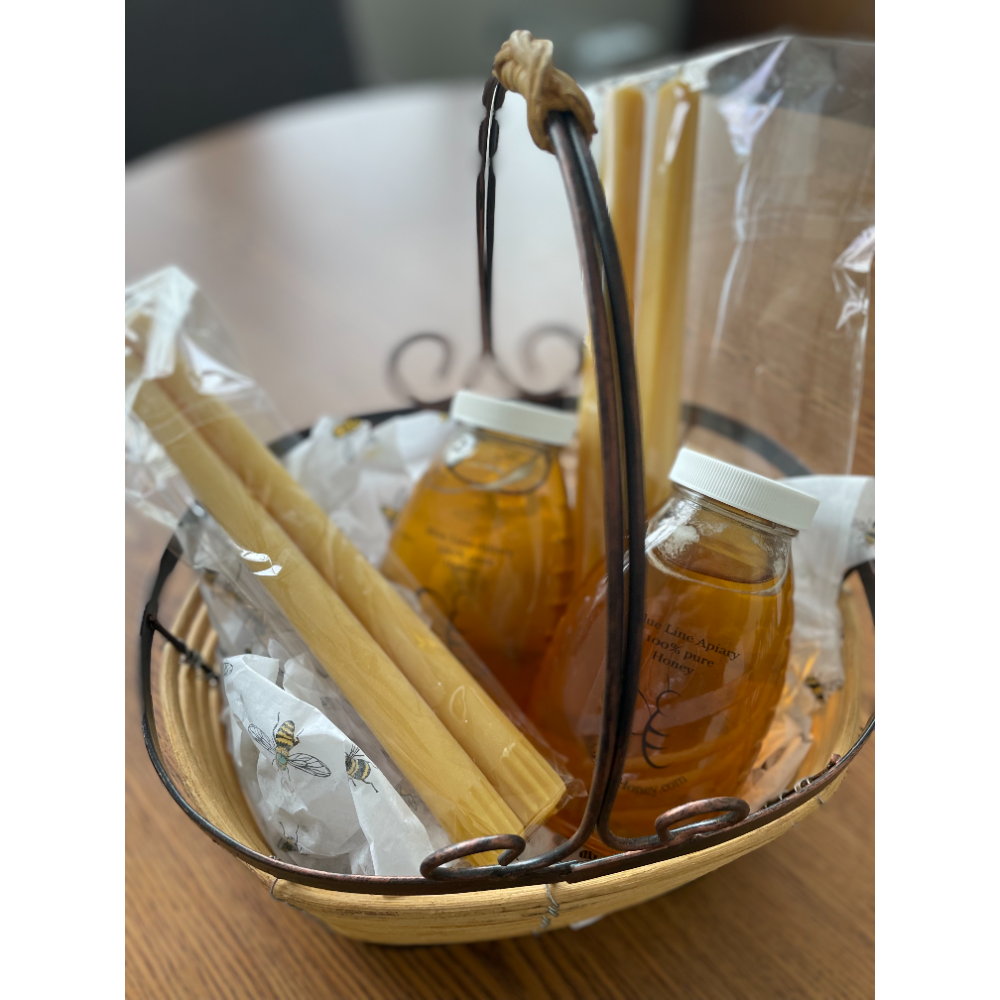 Blue Line Honey - Gift Basket with Honey and Candles