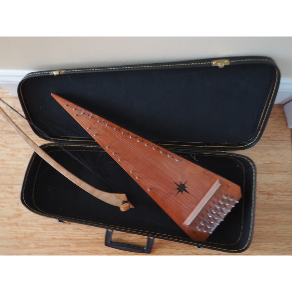 Handmade bowed Psaltery with case
