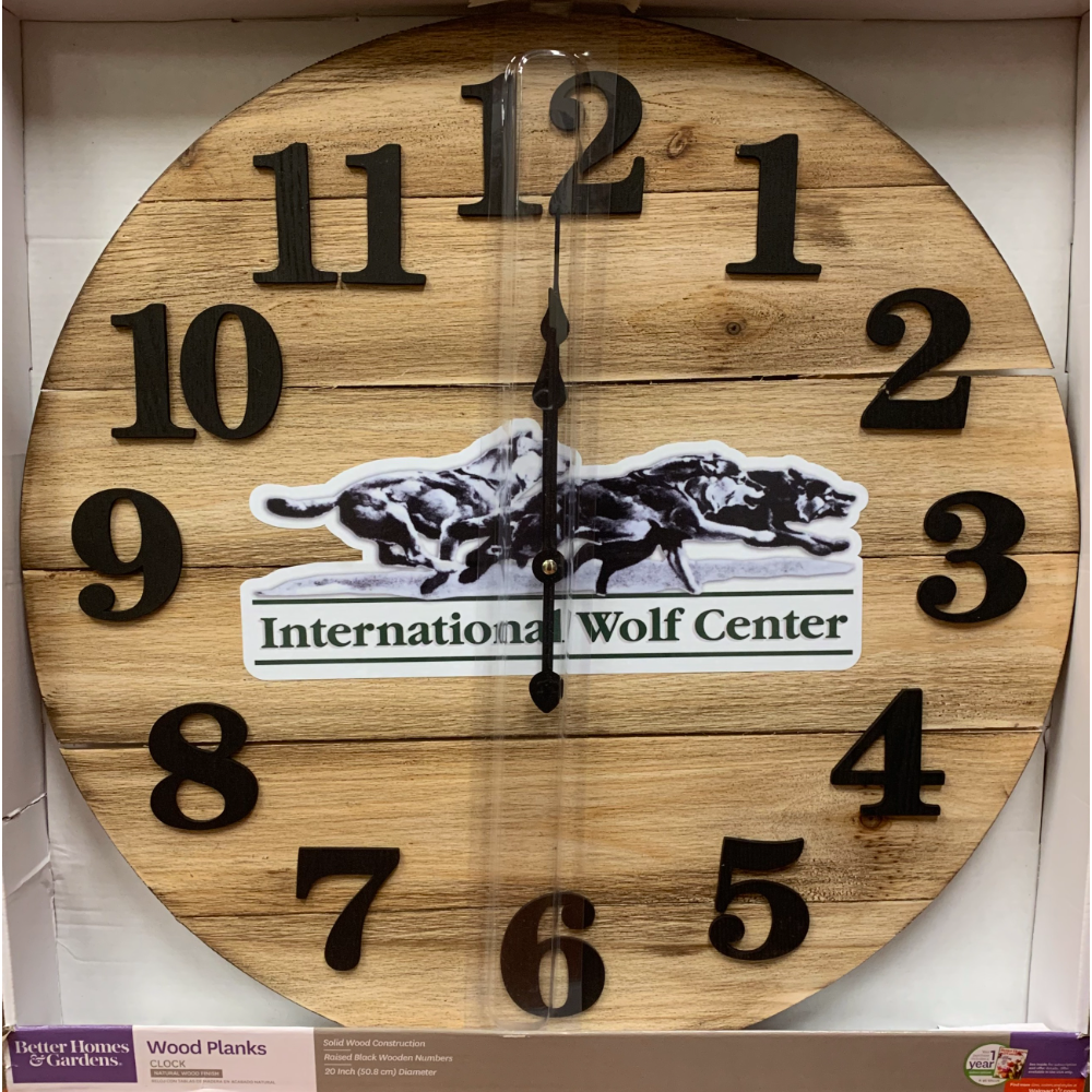 Wood Plank Clock with Logo