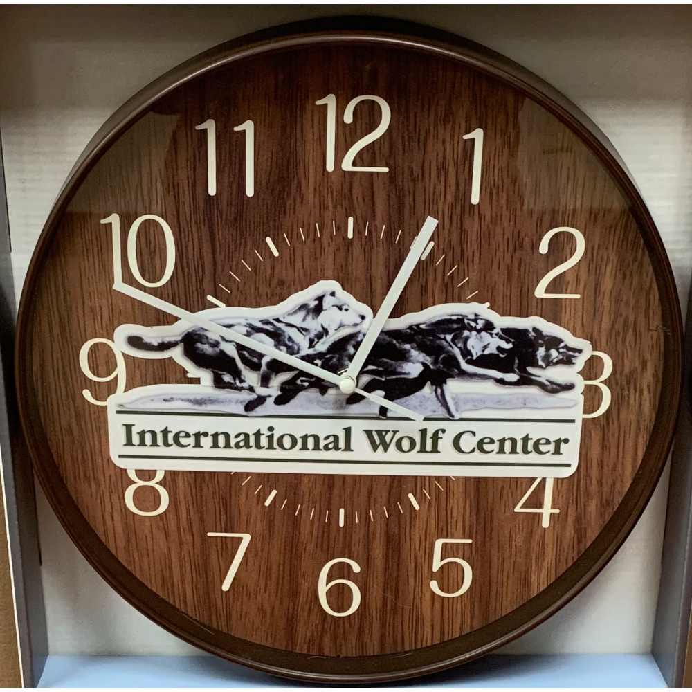 Woodgrain Finish Clock with Logo